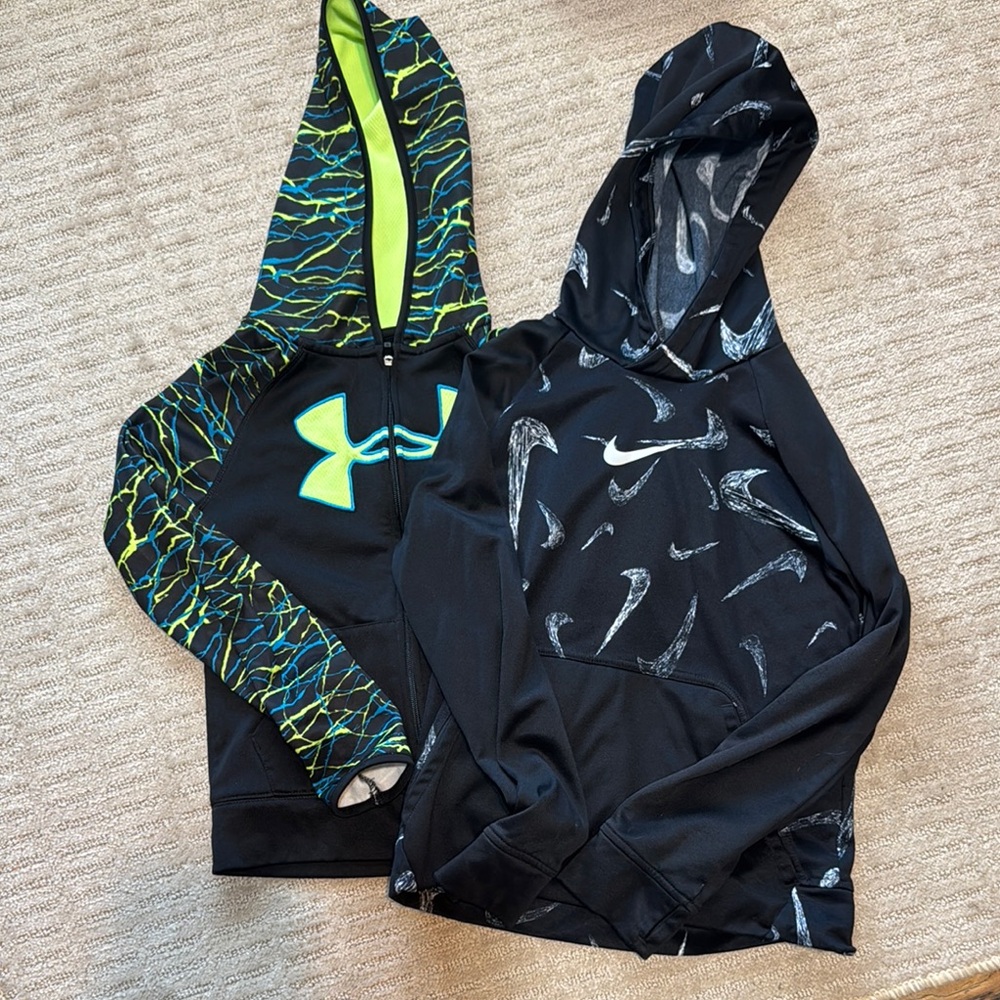 Under Armour and Nike Hoodies - Black and Green